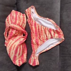 PINK By Victoria's Secret Orange Tie Dye Bikini
